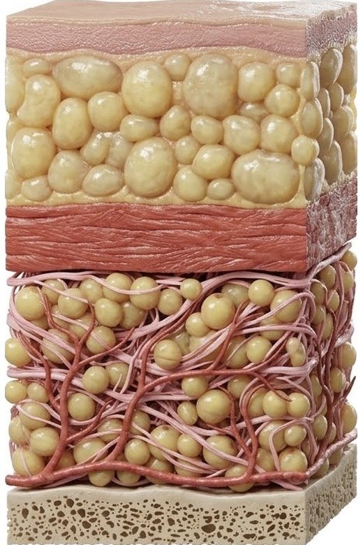 Injerto graso a los 3-6 meses: red vascular y matriz extracelular desarrolladas